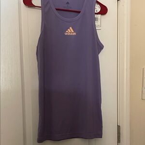 Adidas Lavender Sleeveless Top with Orange Logo